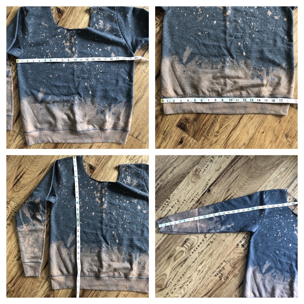 Acid Wash Vintage Sweatshirt Off Shoulder - Picture 8 of 8